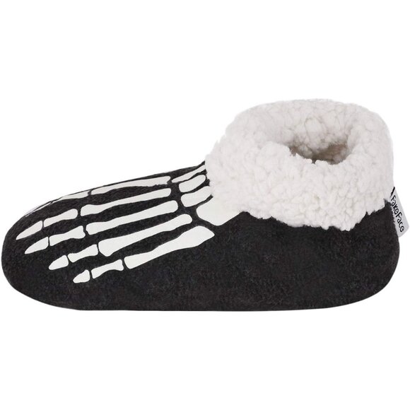 Women Skeleton Glow in The Dark Plush Fuzzy Slippers Cozy House Shoes - Picture 5 of 6